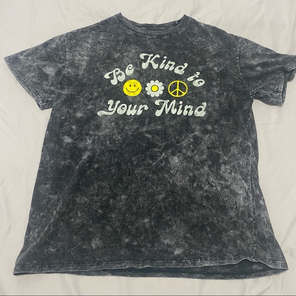 Fifth Sun Tops - Fifth Sun “Be Kind to Your Mind” Tie Dye Acid Wash Smiley Face Graphic Tee